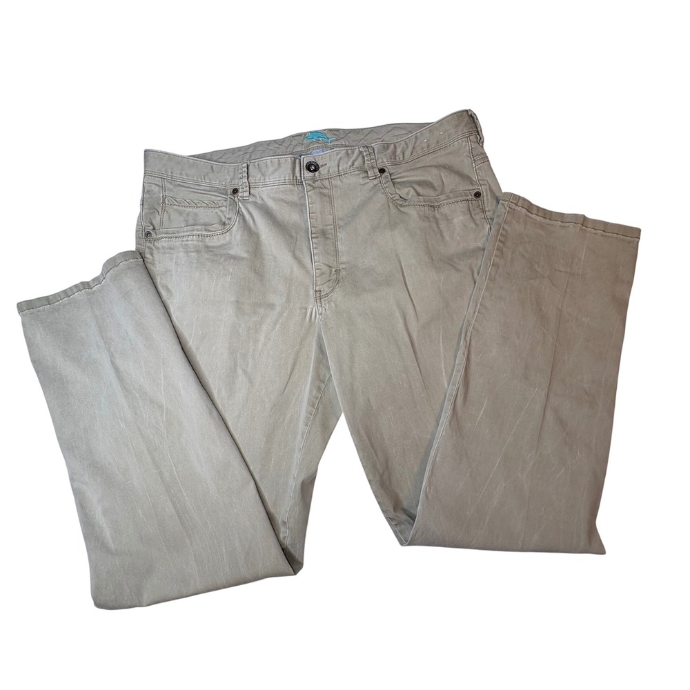 Tommy Bahama Boracay Khaki Tan Cotton Tencel Blend Pants Mens 38x30